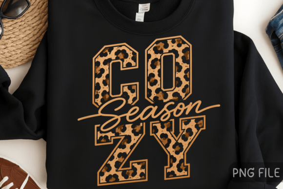 Download Cozy Season Leopard PNG, Retro Design - Leopard png Collection
