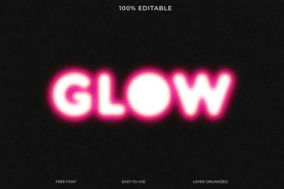 Download Grainy Neon Glow Text Effect - Neon glow Collection