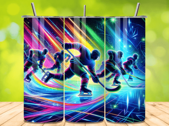 Download Neon Glow Hockey Players Action Tumbler - Neon glow Collection